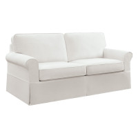 OSP Home Furnishings ASN53-S65 Ashton Slip Cover Sofa in Ivory Fabric